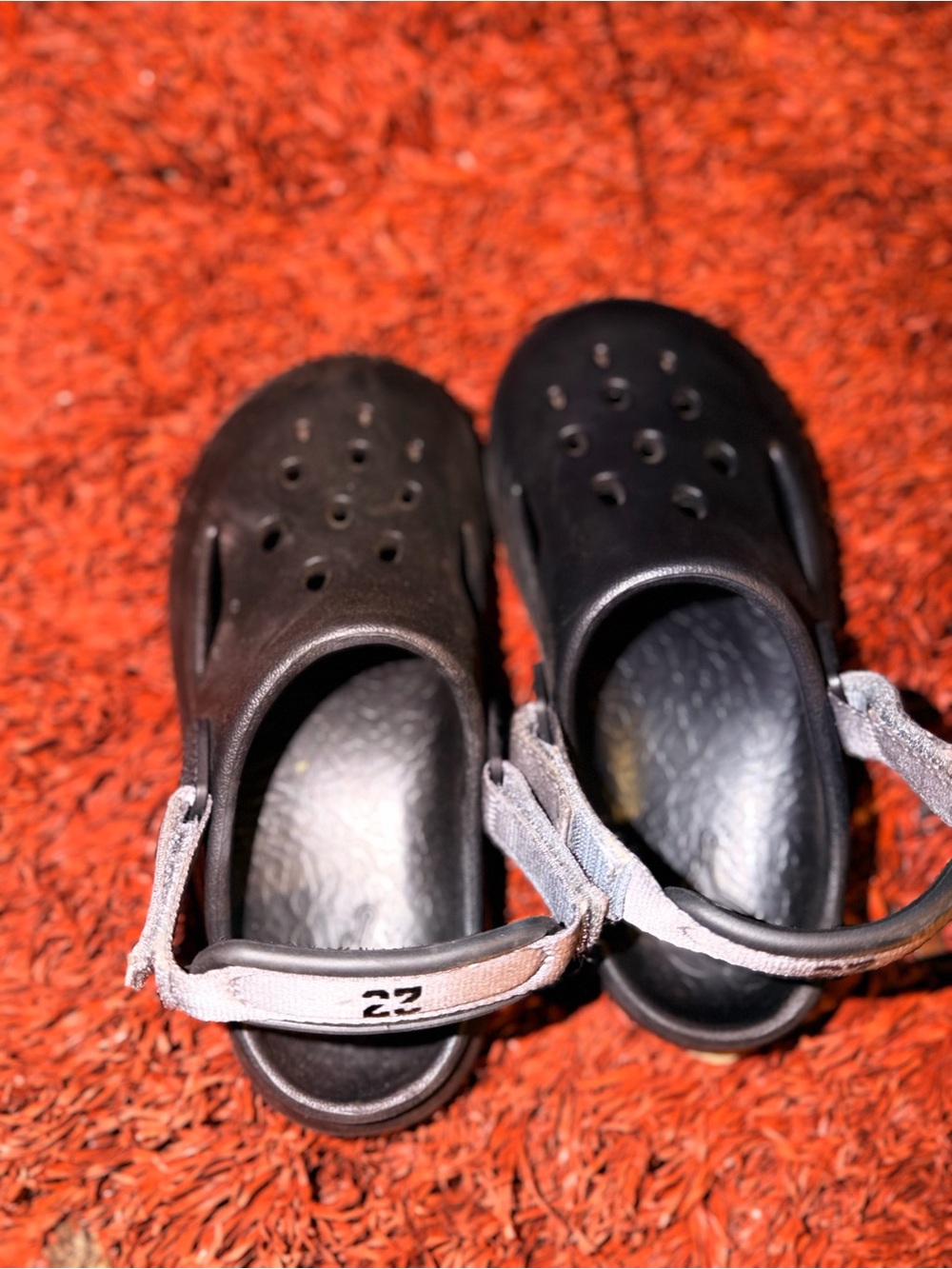 Jordan Kids Black Clog Sandals with Light Gray Heel Strap